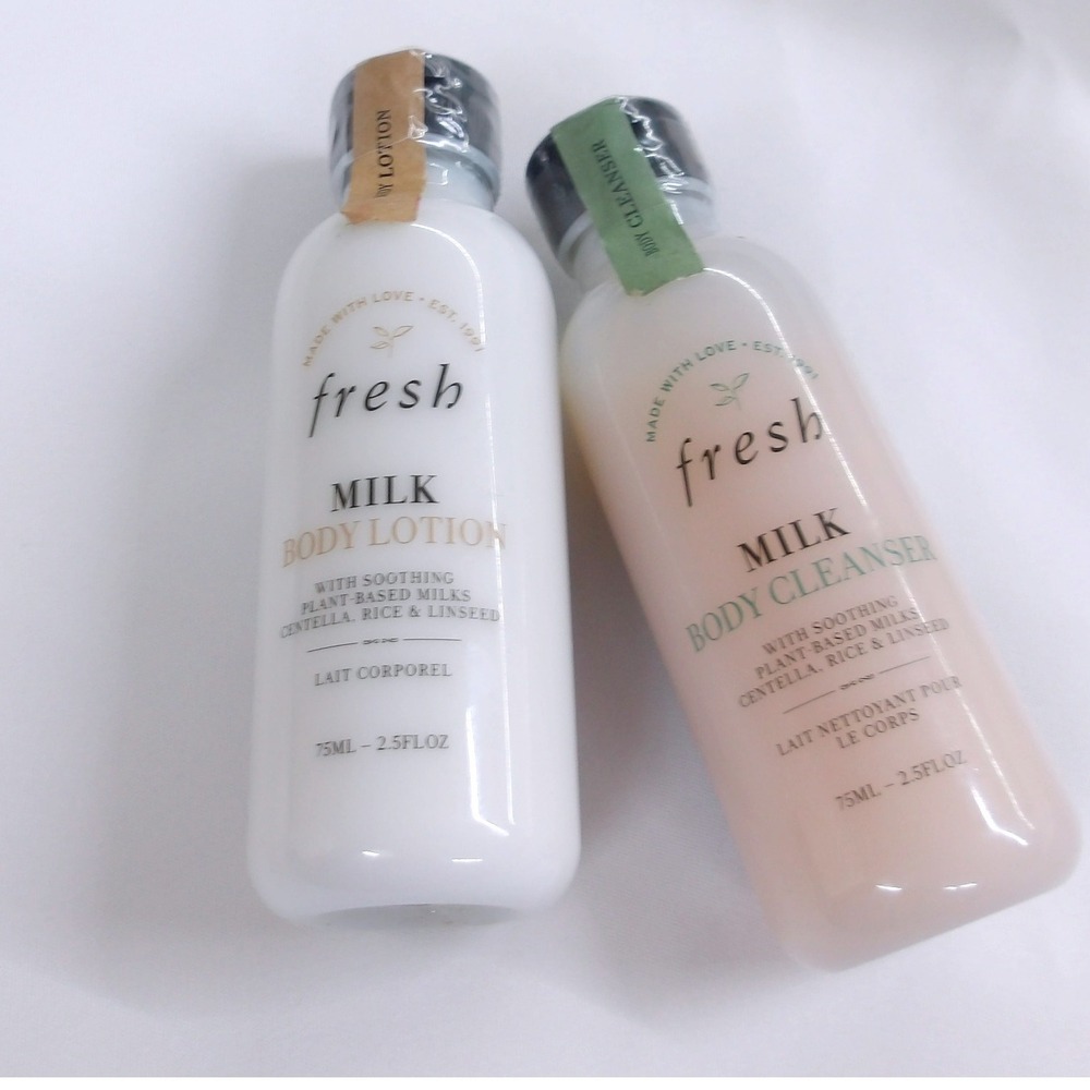 Fresh Milk Body Lotion & Cleanser Set‎ Soothing Travel Size 75ML/ #M7140
